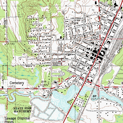 Topographic Map of Spooner Hospital Heliport, WI