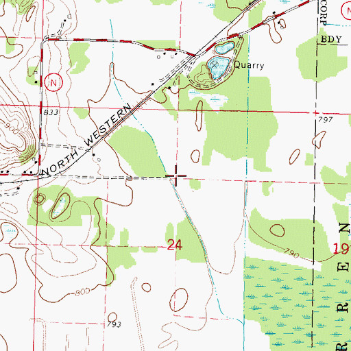 Topographic Map of Spring Creek Airport, WI
