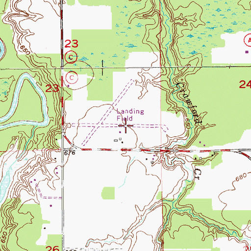 Topographic Map of Carlson Airport, WI