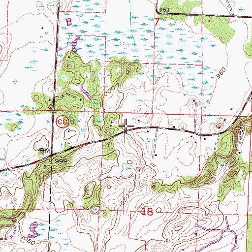 Topographic Map of Koller Heliport, WI
