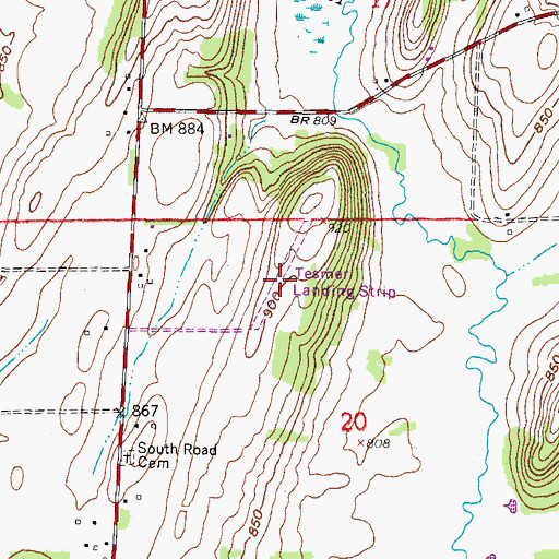Topographic Map of Tesmer Airport, WI