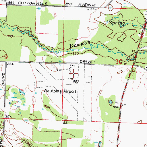 Topographic Map of Wautoma Municipal Airport, WI