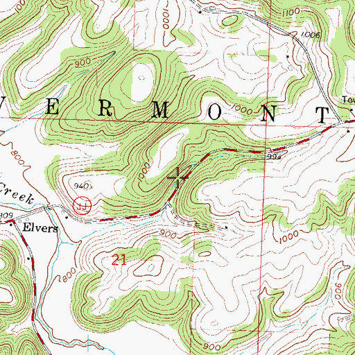 Topographic Map of Vermont, WI