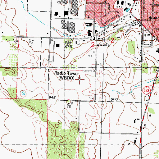 Topographic Map of WRPQ-AM (Baraboo), WI