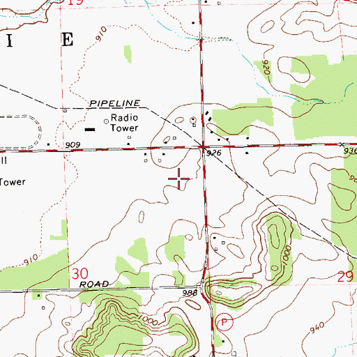Topographic Map of WAYY-AM (Chippewa Falls), WI