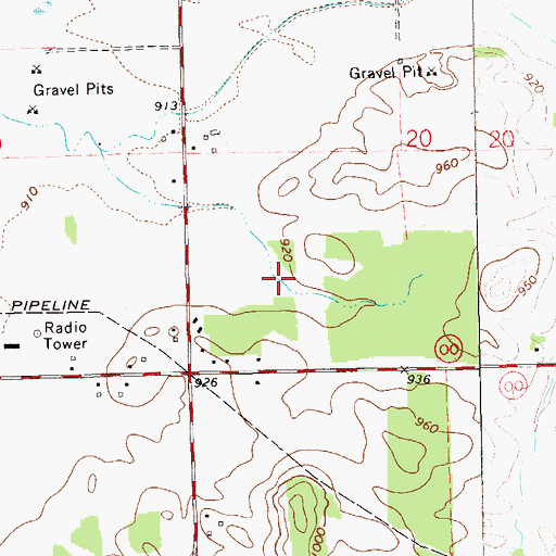 Topographic Map of WOGO-AM (Hallie), WI