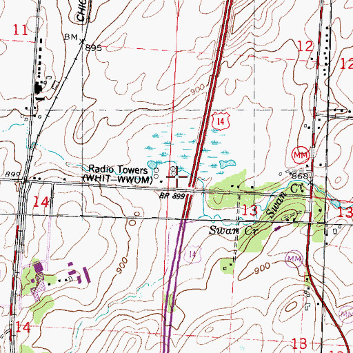 Topographic Map of WHIT-AM (Madison), WI