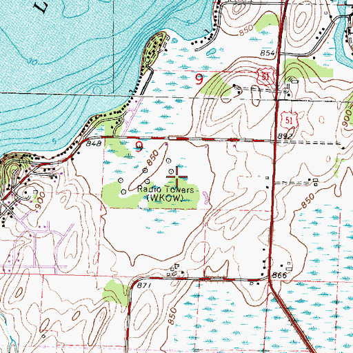Topographic Map of WTSO-AM (Madison), WI
