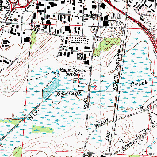 Topographic Map of WTDY-AM (Madison), WI