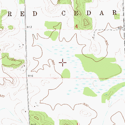 Topographic Map of WMEQ-AM (Menomonie), WI