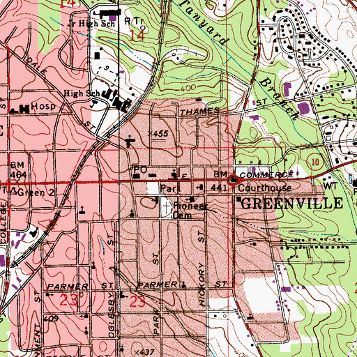 Topographic Map of Commerce Street Residential Historic District, AL