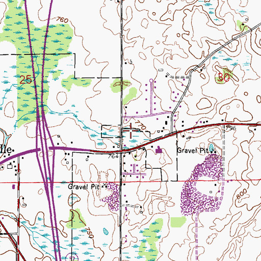 Topographic Map of WGLB-AM (Port Washington), WI