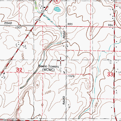 Topographic Map of WCWC-AM (Ripon), WI