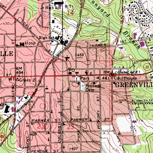 Topographic Map of Confederate Park, AL