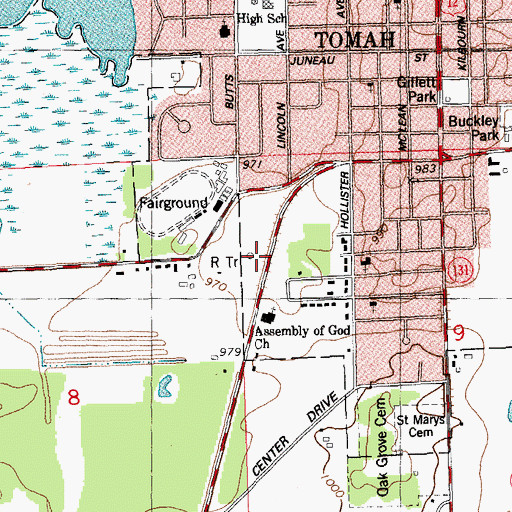 Topographic Map of WTMB-AM (Tomah), WI