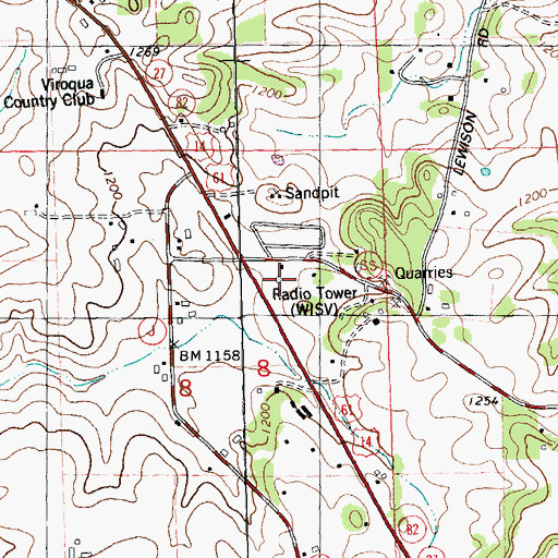 Topographic Map of WVRQ-AM (Viroqua), WI