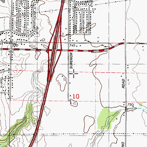 Topographic Map of WJLW-FM (De Pere), WI
