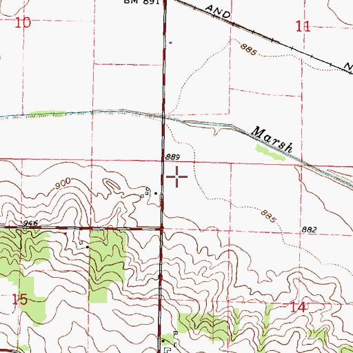 Topographic Map of WJVL-FM (Janesville), WI
