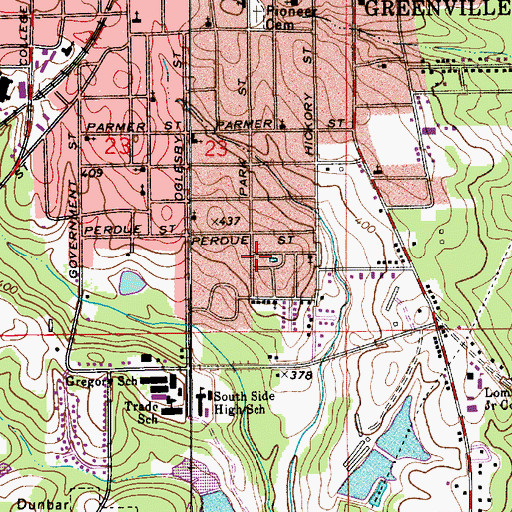 Topographic Map of Garfield Street Park, AL