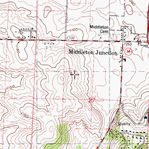 Topographic Map of WIBA-FM (Madison), WI
