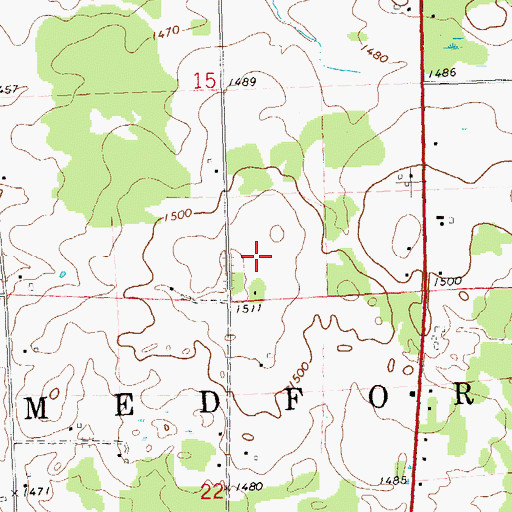 Topographic Map of WIGM-FM (Medford), WI