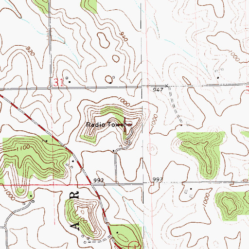 Topographic Map of WMEQ-FM (Menomonie), WI