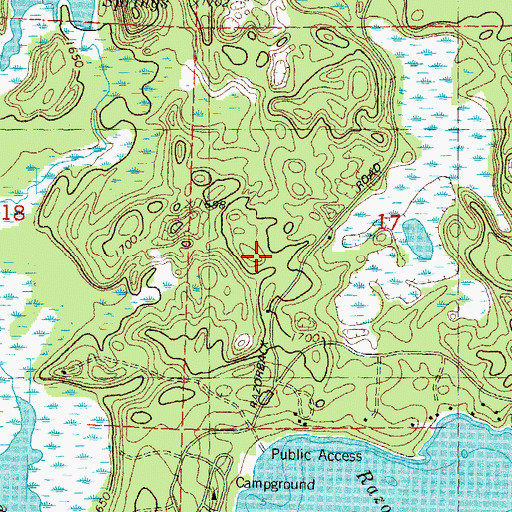 Topographic Map of WWMH-FM (Minocqua), WI