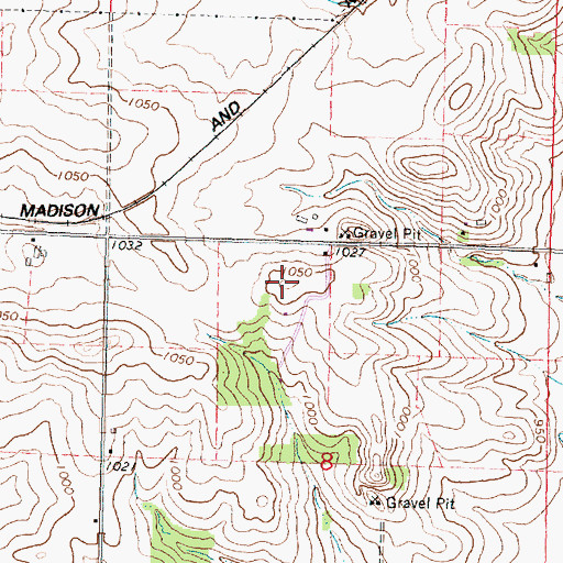 Topographic Map of WEKZ-FM (Monroe), WI