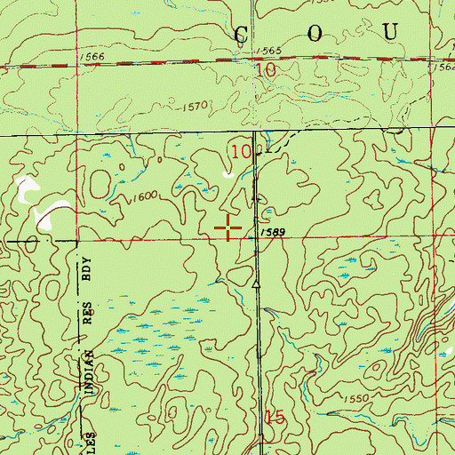 Topographic Map of WOJB-FM (Reserve), WI