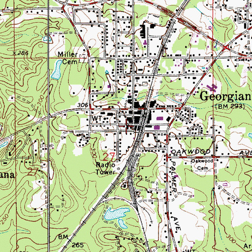 Topographic Map of Rose Library, AL