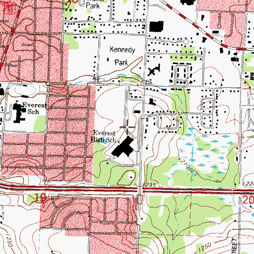 Topographic Map of WESD-FM (Schofield), WI