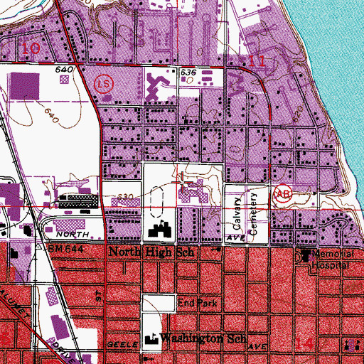 Topographic Map of WSHS-FM (Sheboygan), WI