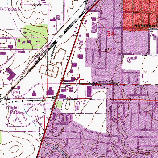 Topographic Map of WWJR-FM (Sheboygan), WI