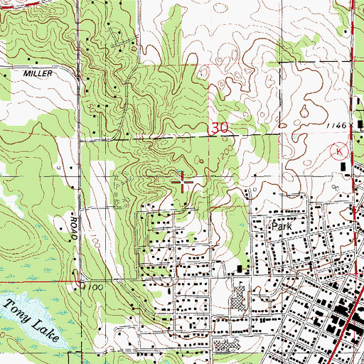 Topographic Map of WXMG-FM (Spooner), WI