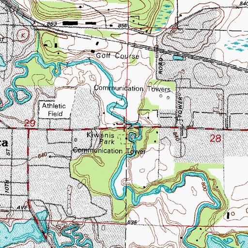Topographic Map of WDUX-FM (Waupaca), WI