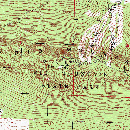 Topographic Map of WHRM-FM (Wausau), WI