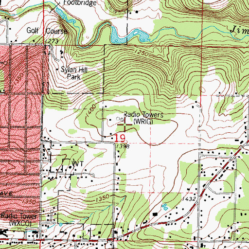 Topographic Map of WDEZ-FM (Wausau), WI