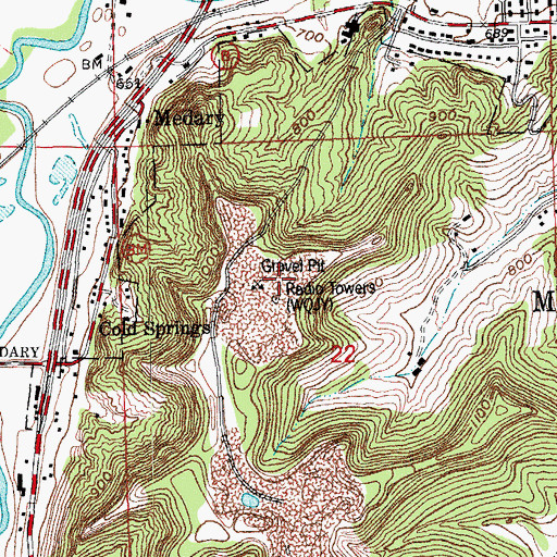 Topographic Map of WQJY-FM (West Salem), WI