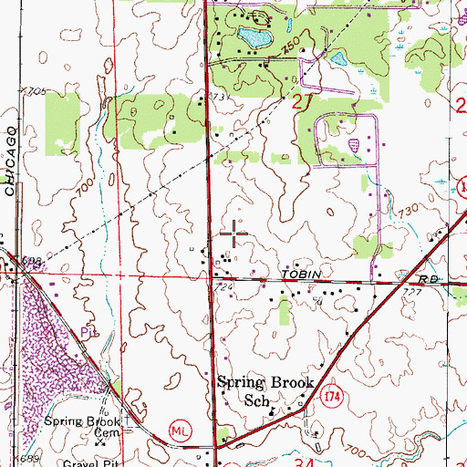 Topographic Map of WHKE-TV (Kenosha), WI