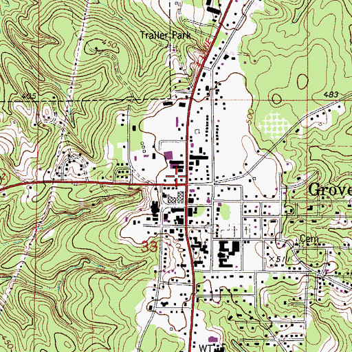 Topographic Map of Clarke County Museum, AL