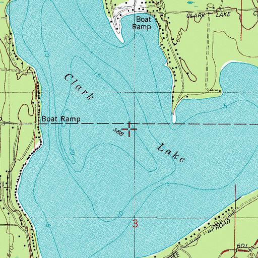 Topographic Map of Clark Lake, WI