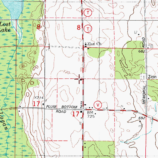 Topographic Map of Farview School, WI