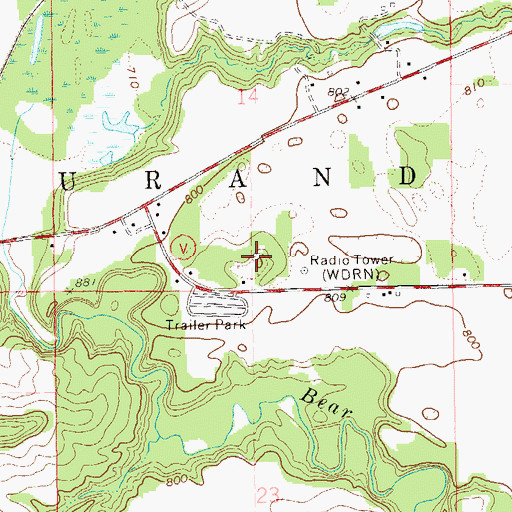 Topographic Map of WRDN-AM (Durand), WI