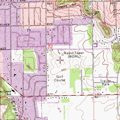 Topographic Map of WISM-AM (Eau Claire), WI