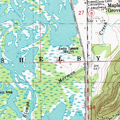 Topographic Map of WKTY-AM (La Crosse), WI