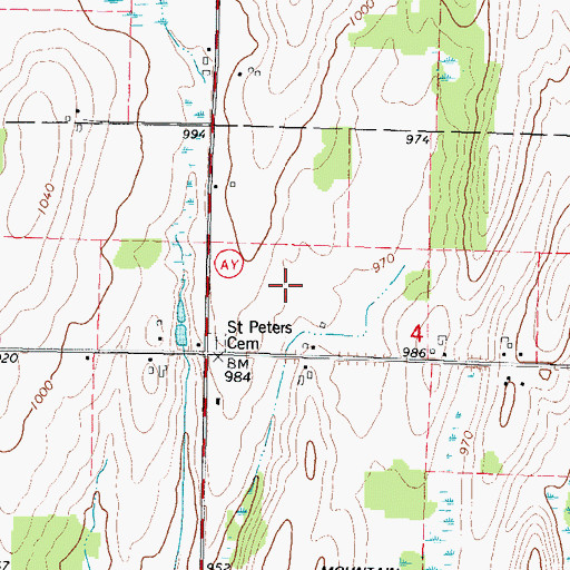 Topographic Map of WWRS-AM (Mayville), WI