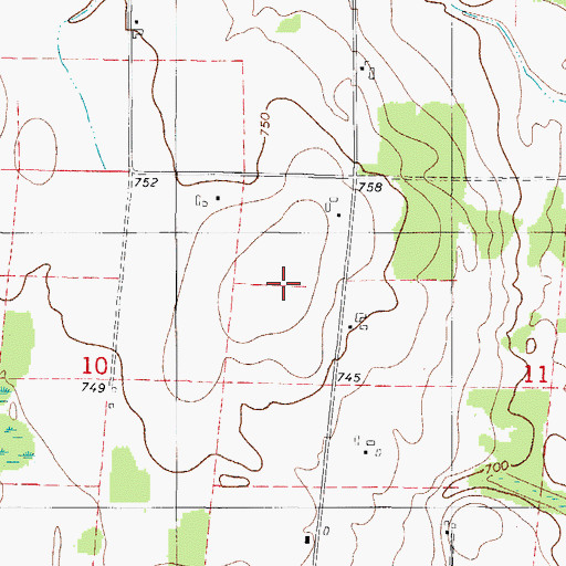 Topographic Map of WOMA-FM (Algoma), WI