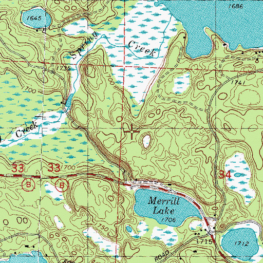Topographic Map of WRJO-FM (Eagle River), WI