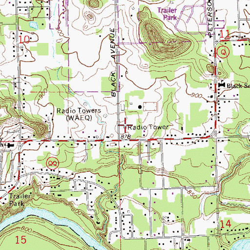 Topographic Map of WIAL-FM (Eau Claire), WI