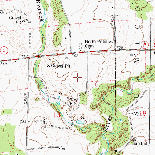 Topographic Map of WQLH-FM (Green Bay), WI